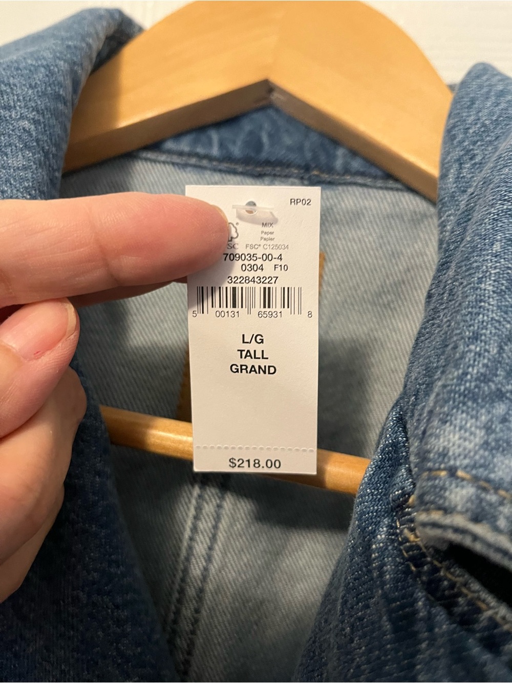 GAP Double-Breasted Denim Jacket - Blue - Picture 5 of 7